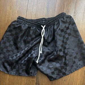 Stylish Black Checkered Men's Shorts